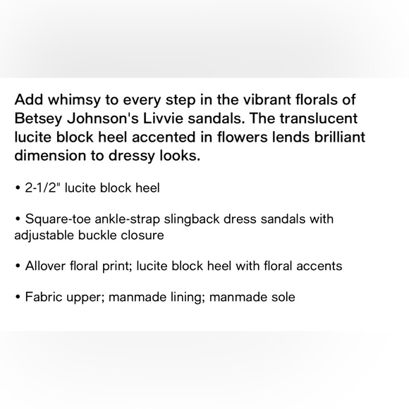 Betsey Johnson Livvie Heels. New never worn. Size 5.5. Flowers in Lucite heel. - Picture 4 of 5